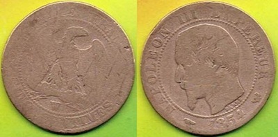Francja 5 Centimes 1854 r. W