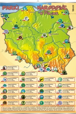 PARKI NARODOWE W POLSCE plansza 100 x 70