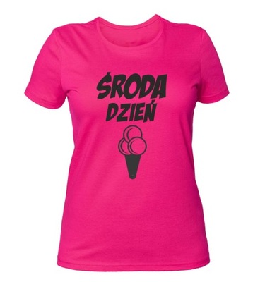 Koszulka damska S&S ŚRODA DZIEŃ LODA różowa
