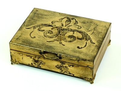 Zlato Tvarovaný Drevenej Rakve Box