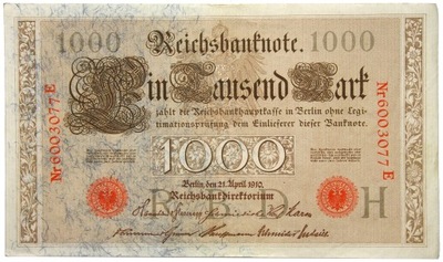 Niemcy - BANKNOT - 1000 Marek 1910