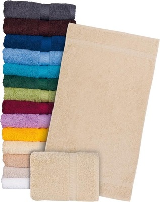 Ręcznik frotte beżowy 100% bawełny 500g 50x90cm