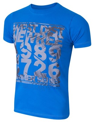 T-shirt Koszulka Koszulki Męskie KM05 4XL niebiesk