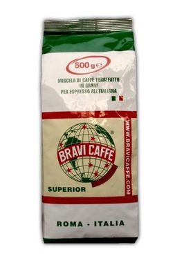 Kawa ziarnista SUPERIOR - 0,5 KG - BRAVI -ŚWIEŻA