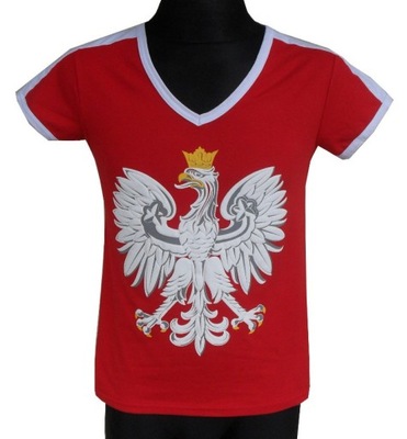 Koszulka Polska - damska : puchnąca farba : M