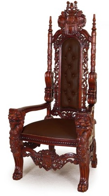 STYLOWY TRON fotel królewski rzeźbiony 78130f