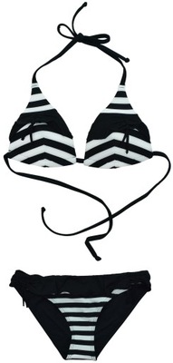 LORIN bikini strój czarny biały 36 S paski