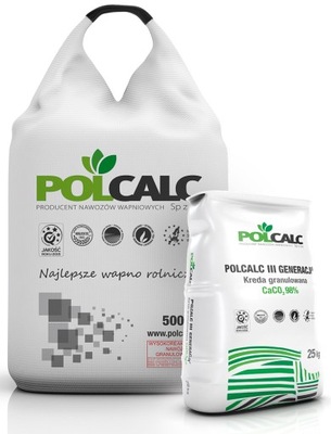 WAPNO GRANULOWANE NAWÓZ 93-98%CaCO3 POLCALC 25KG