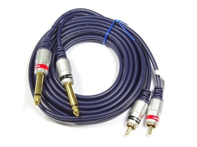 Kabel 2RCA-2x6.3 wtyk mono MK50 Vitalco 7.5m x1szt