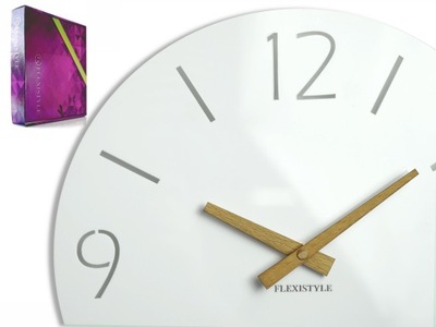 Duży nowoczesny zegar ścienny SLIMwskazówki drewno