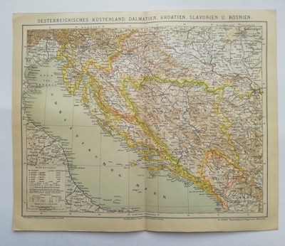 mapa Oesterreichisches Kustenland Dalmatien 1885