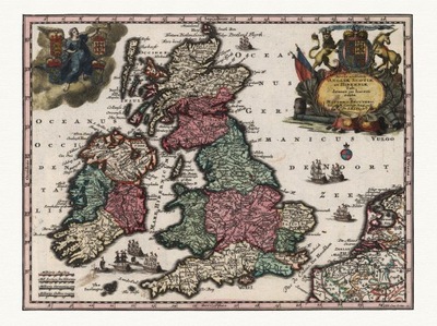 ANGLIA SZKOCJA IRLANDIA mapa 1744