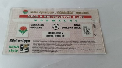 bilet CERAMIKA Opoczno - STAL St. Wola 1998