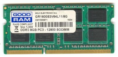 GOOD RAM DDR3 8GB PC3-12800 GR1600S3V64L11/8G