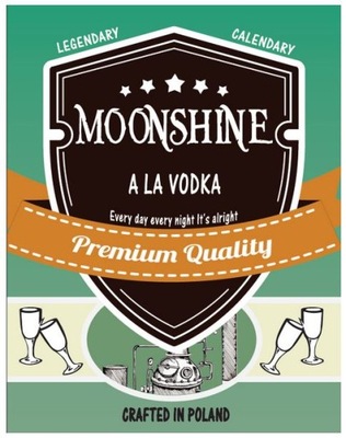 Etykieta na butelkę MOONSHINE VODKA bimber 10szt