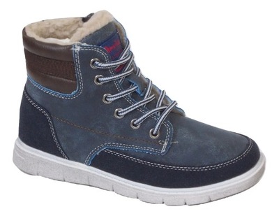 Buty Zimowe Chłopięc AMERICAN Trzewiki Kożuszek 29