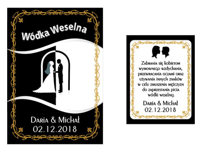 ETY18 ETYKIETY Naklejki Wódkę Weselną alkohol RETRO