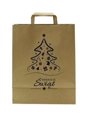 Torby świąteczne torebki papierowe na PREZENTY święta S 320x160x400 10szt