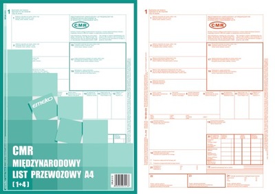 DRUK CMR MIĘDZYNARODOWY LIST PRZEWOZOWY A4 EMEKO