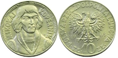 10 zł (1968) - Mikołaj Kopernik obiegowe