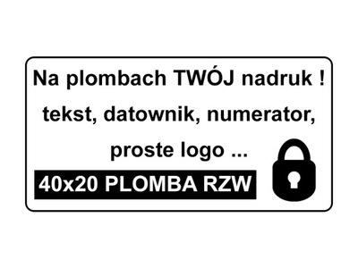 GWARANCYJNE STICKERY 40x20 Folia RZW 1000 SZT !!!