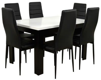 Stół rozkładany 80x1220/160 + 6 Krzeseł Nowoczesne