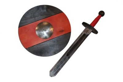 Zestaw rycerz wiking tarcza okrągła miecz 57cm