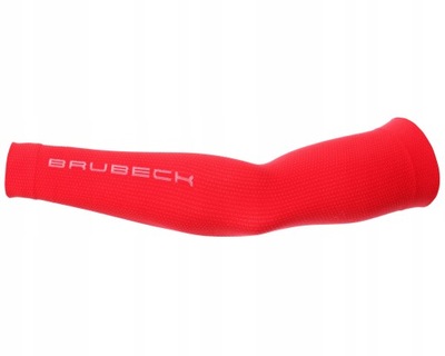 Brubeck Rękawki kolarskie unisex czerwony L/XL