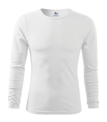 Gładka koszulka long-sleeve Fit - XXXL/biały