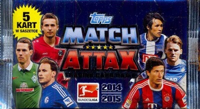 Karty Match Attax. TCG. Bundesliga 2014/2015. Saszetka zawierająca 5 kart.