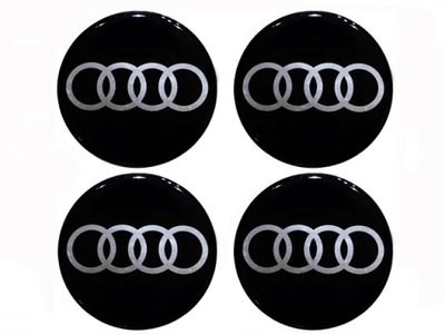 AUDI 90MM EMBLEMATY PEGATINAS AL TAPACUBOS ALUMINIO LLANTAS  