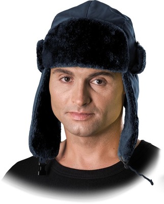 Czapka zimowa uszatka uszanka męska granatowa