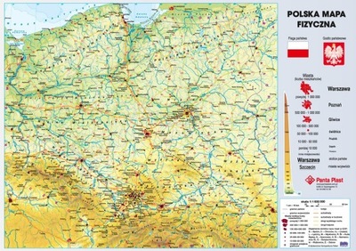 Podkładka mata na biurko dwustronna Mapa Polski