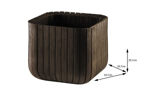 KETER ЦВЕТОЧНЫЙ ГОРШОК CUBE PLANTER M КОРИЧНЕВЫЙ ВИСКИ