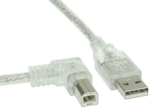 Kabel USB InLine USB-A - USB-B do drukarki 0.5 m Kątowy Przezroczysty