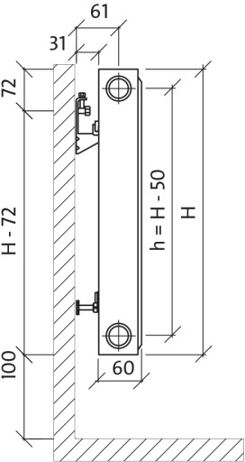 Радиатор боковая панель 300x700 C11 Purmo