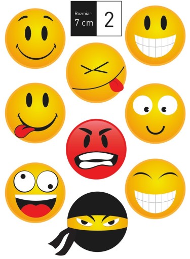 Наклейка EMOJI ЭМОТИКОНЫ! 18 мм, 7 см, 22 см!