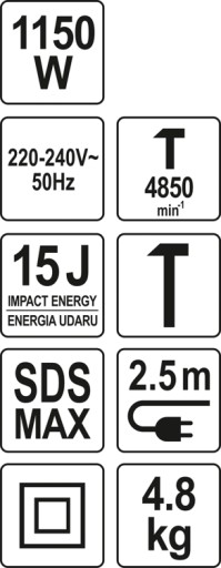 ЛЕГКИЙ МОЛОТОК 1150 Вт SDS MAX YATO