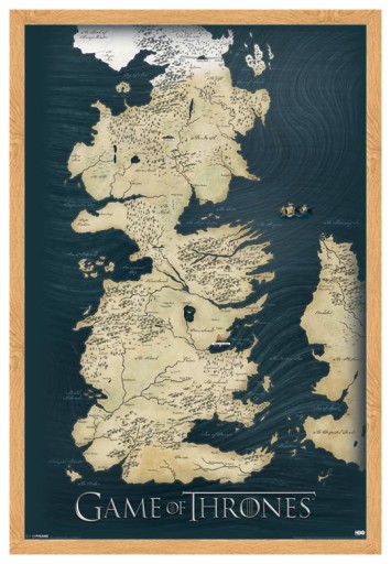 Gra o tron Mapa Westeros i Esos - plakat 61x91,5cm