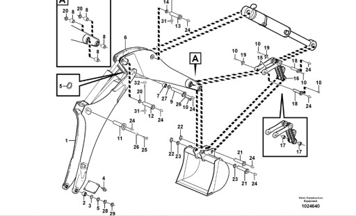 ШТИФТЫ + ВТУЛКИ КРЕПЛЕНИЕ СТРЕЛЫ VOLVO BL71 KONIK