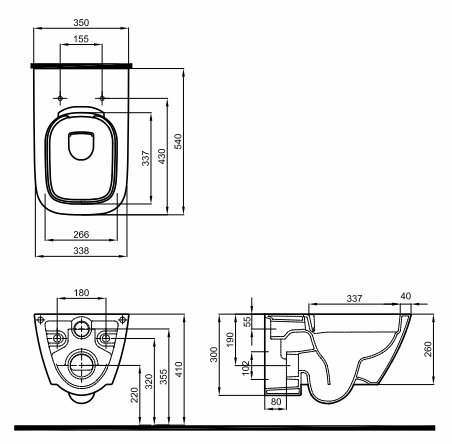 Каркас унитаза Geberit MODO SLIM DELTA51, чаша, хром