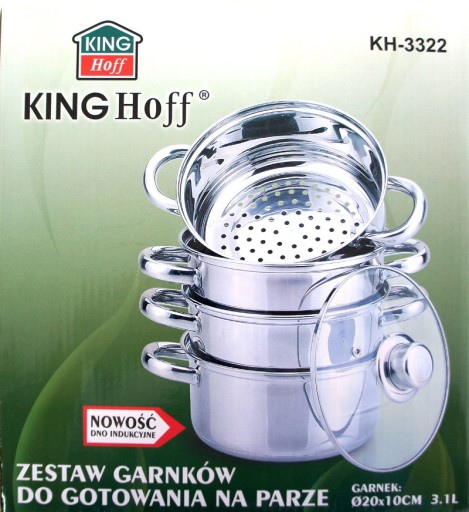 GARNKI DO GOTOWANIA NA PARZE 3L KINGHOFF KH-3322