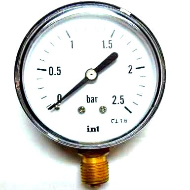 Манометр 2,5 бар, 63 мм, 1/4 дюйма, радиальный, 0,25 МПа m006