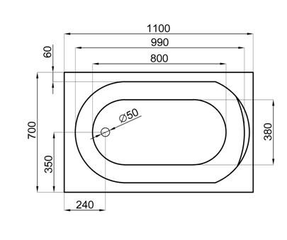 ПОЛЬША POLIMAT MINI ванна 110x70 см + сифон