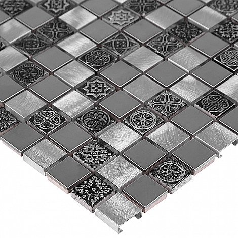 Мозаика DUNIN MOSAICS METALLIC ALLUMI GREY MIX 23