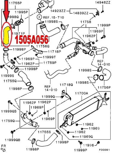 ТРУБКА ТУРБИНЫ MITSUBISHI OUTLANDER 2.0DiD 11755P