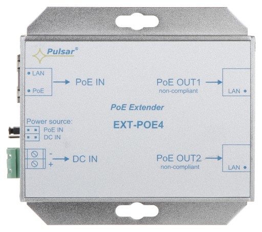 РАСШИРИТЕЛЬ POE ДЛЯ 2 IP-КАМЕР Pulsar EXT-POE4 48В