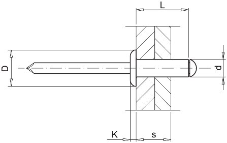 Заклепки потайные заклепки окрашенные в черный цвет Al/St 3x6 10 шт.