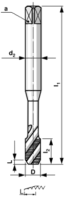 Машинный поворотный кран М8 HSSE INOX TIN VA