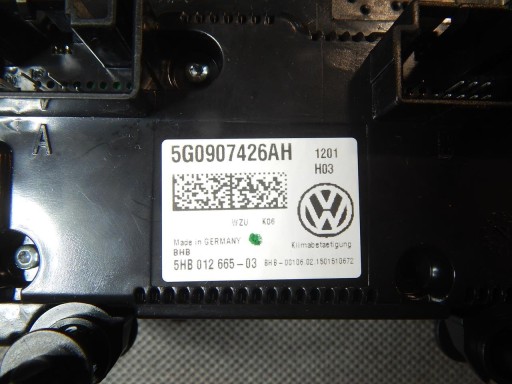 VW PASSAT B8 ПАНЕЛЬ КОНДИЦИОНЕРА 5G0907426AH